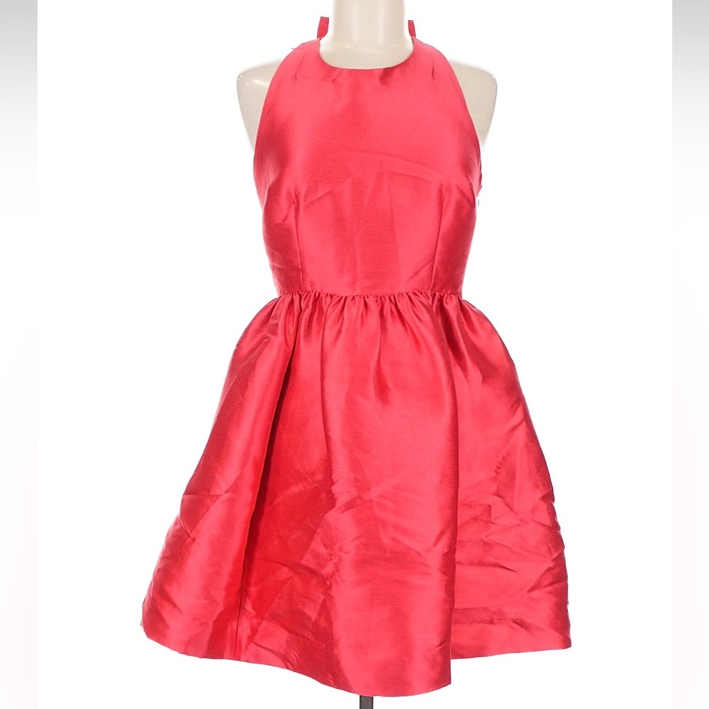 Kate Spade Red Dupioni Silk Style Halter Mini Dress Size 6